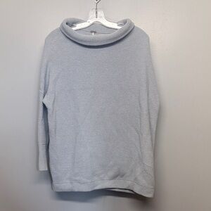 Free People Light Gray Cowl Neck Oversized Ribbed Sweater